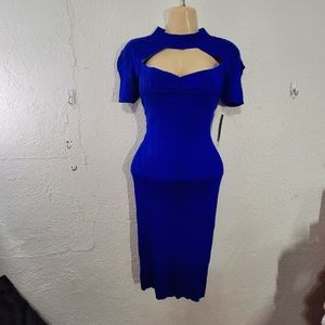 Sweetheart neck sweater dress